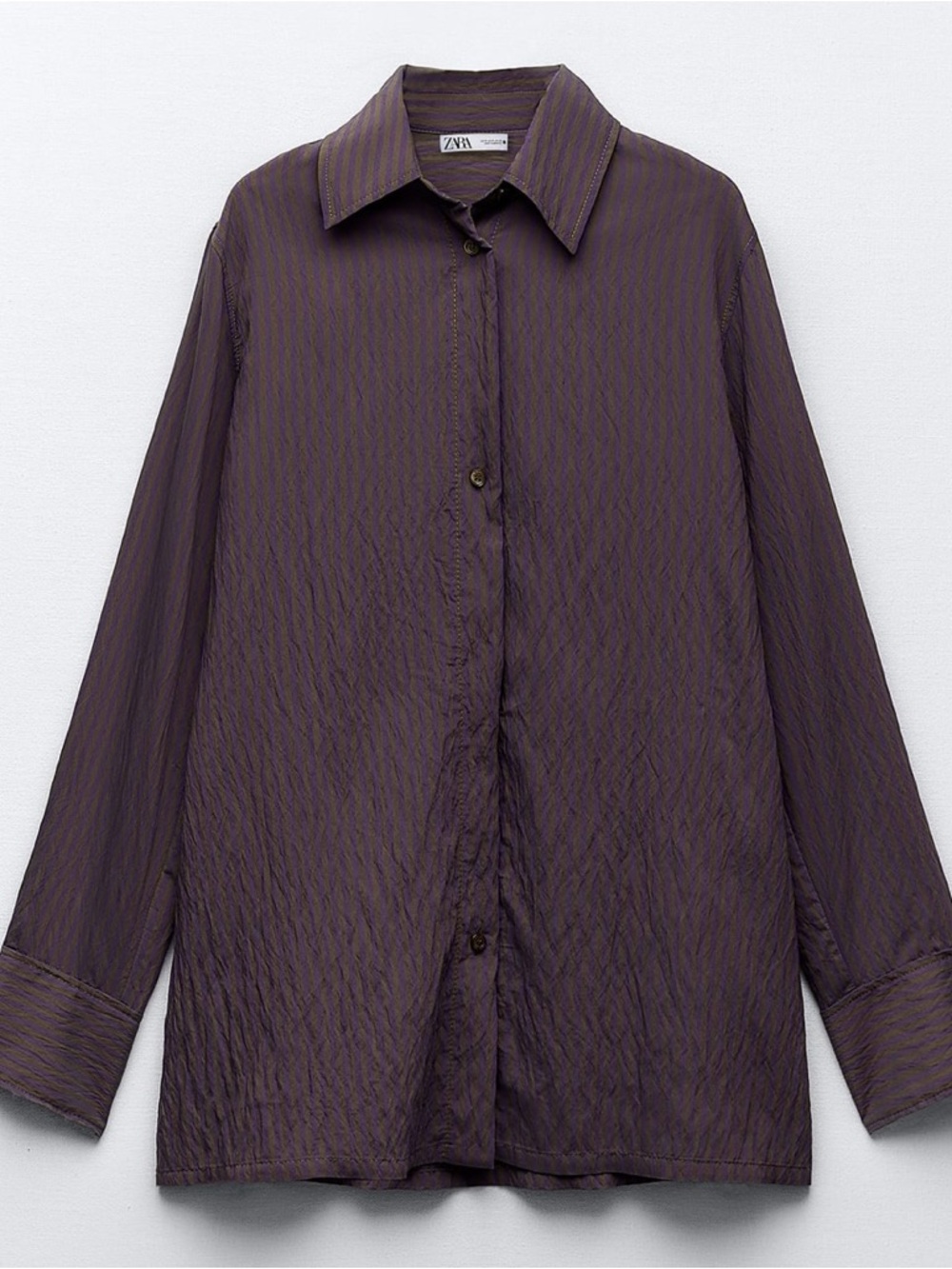 Zara Deep Plum Button-Front Shirt